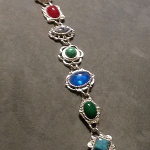 VINTAGE SARAH COVENTRY COLORED CABOCHON BRACELET